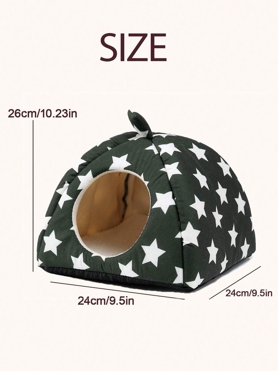 Pink strawberry pattern hamster bed hideaway nest made of soft polyester for small pets.