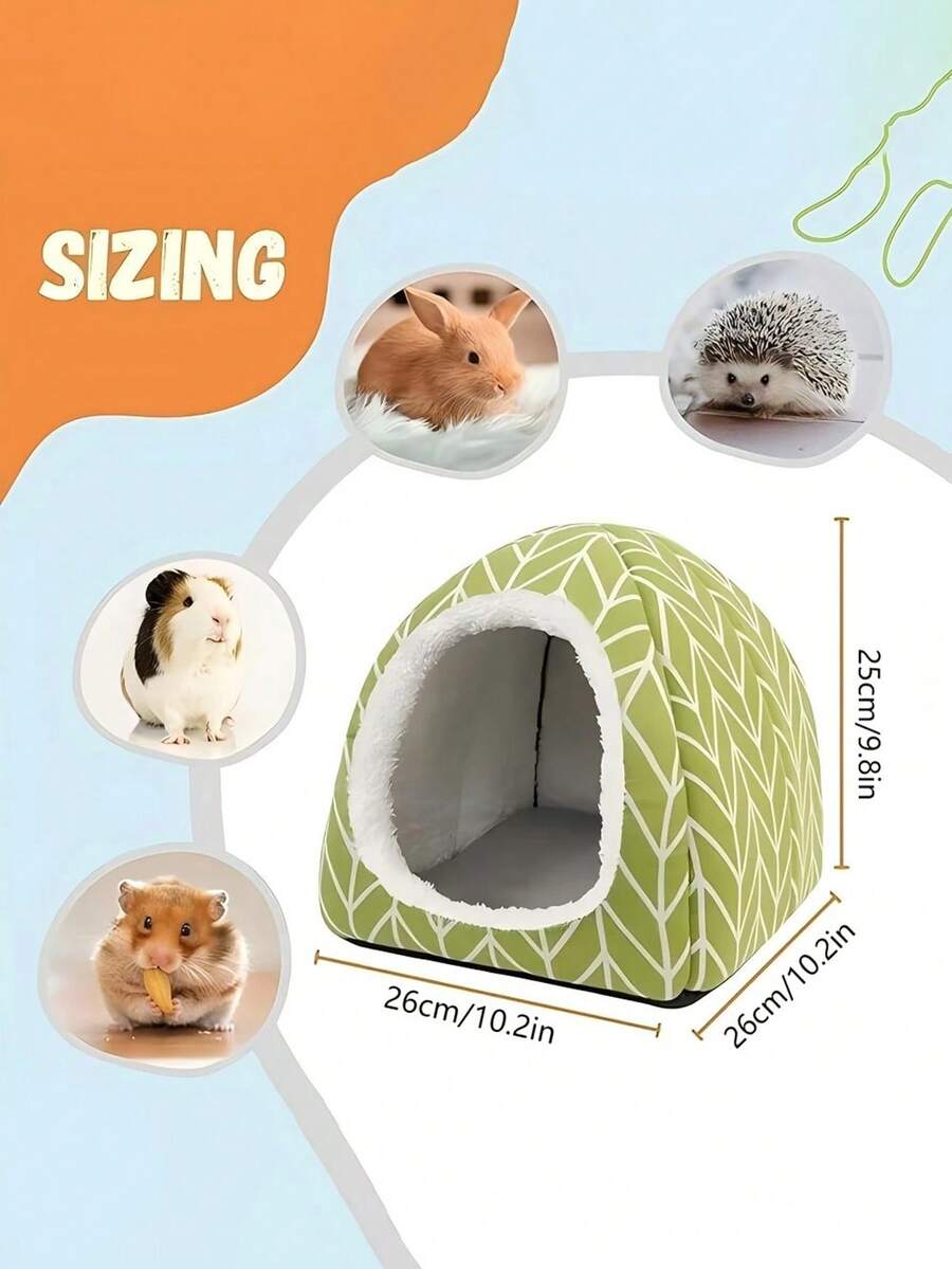 Pink strawberry pattern hamster bed hideaway nest made of soft polyester for small pets.