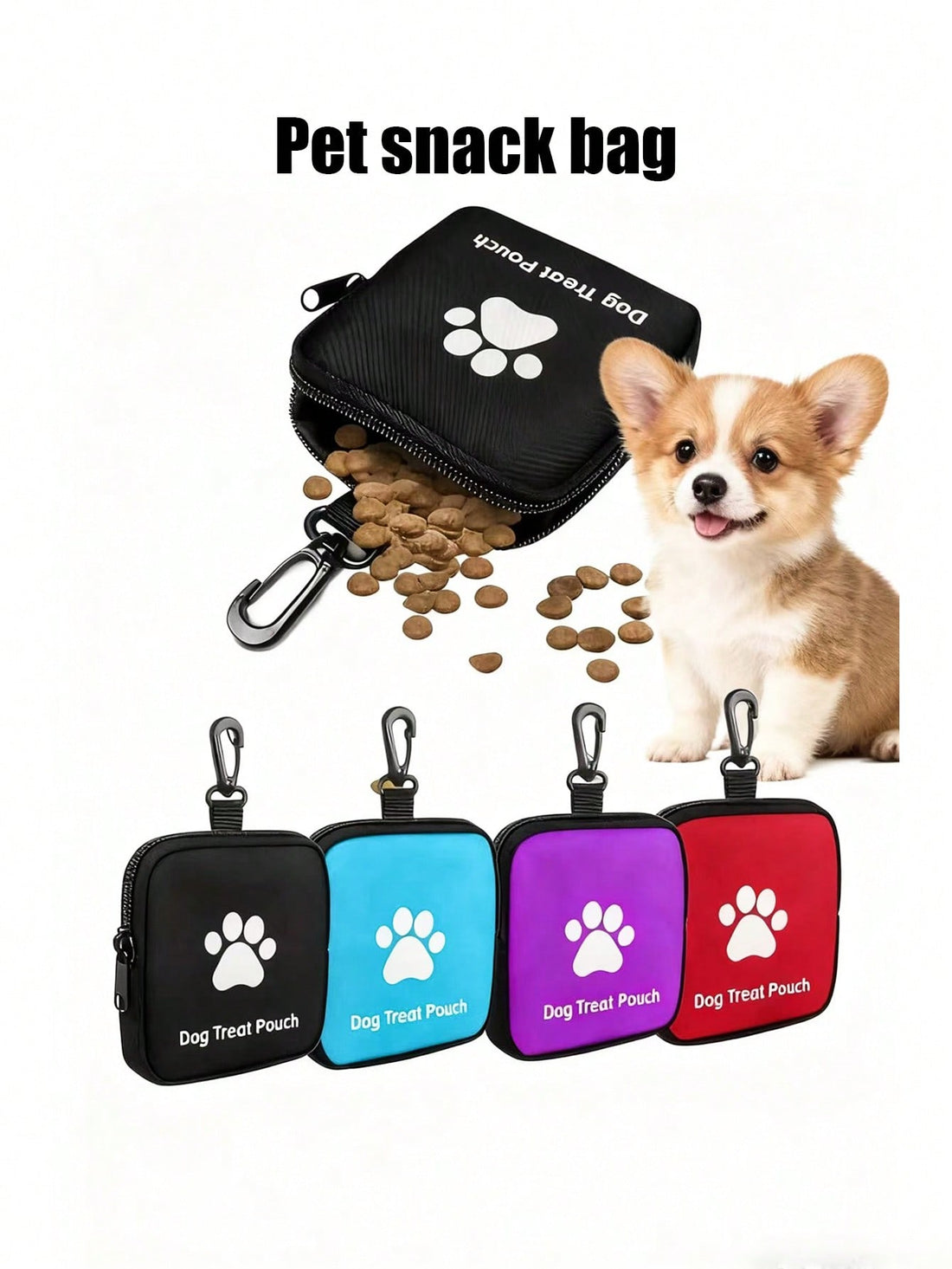 1 Pet Snack Bag; Zipper Closure Pet Training Snack Bag; Portable Pet Snack Bag; Pet Supplies