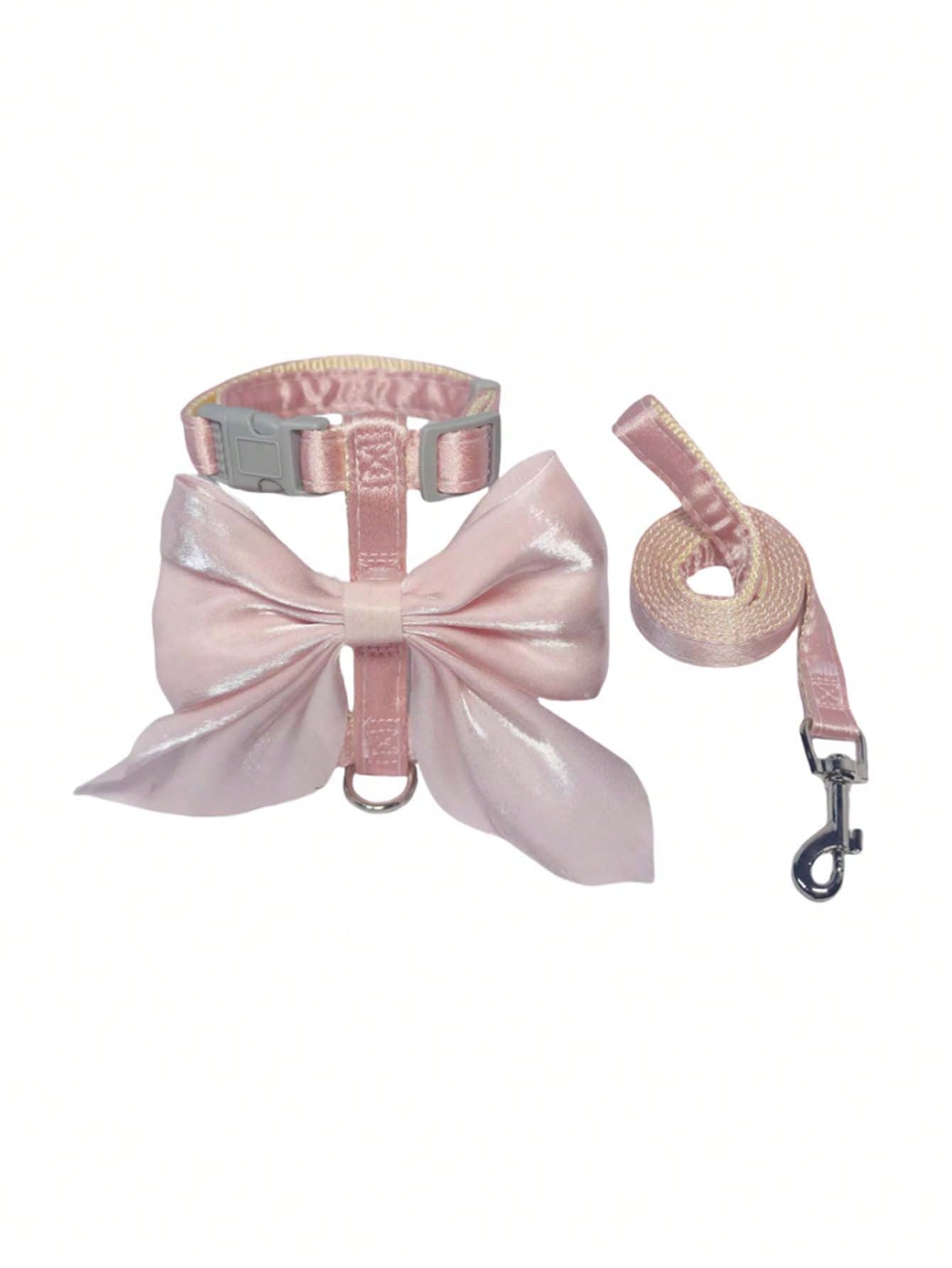 Multicolor polyester cat harness and leash set with bow-knot chest strap, escape-proof design, and soft comfortable fit for small and medium cats outdoors