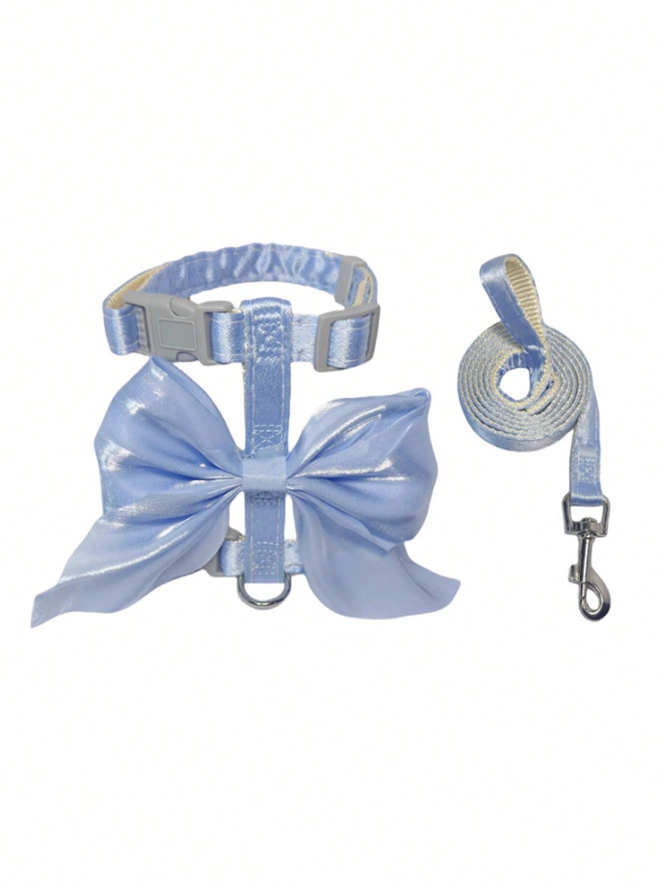 Multicolor polyester cat harness and leash set with bow-knot chest strap, escape-proof design, and soft comfortable fit for small and medium cats outdoors