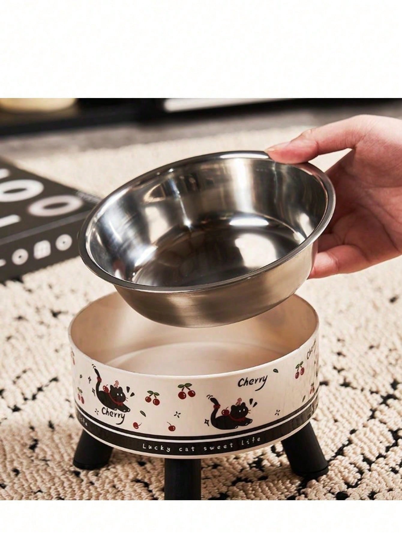 New Design Elevated Pet Bowl - Stainless Steel Cat Dog Feeding & Water Bowl With Neck Protection, Anti-Spill Pet Food Bowl For Cats Dogs
