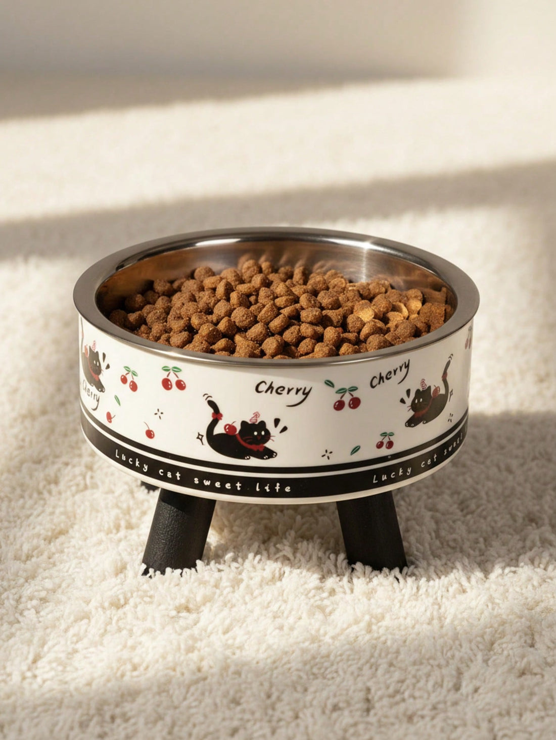 New Design Elevated Pet Bowl - Stainless Steel Cat Dog Feeding & Water Bowl With Neck Protection, Anti-Spill Pet Food Bowl For Cats Dogs