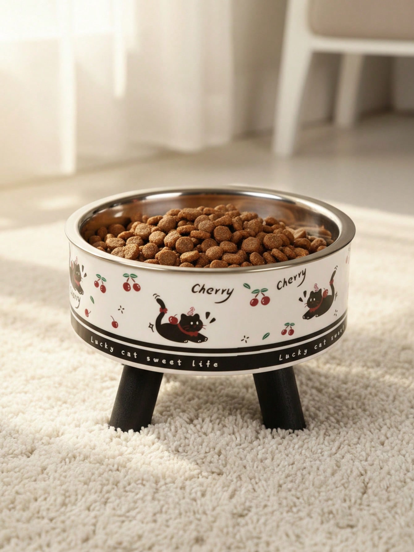 New Design Elevated Pet Bowl - Stainless Steel Cat Dog Feeding & Water Bowl With Neck Protection, Anti-Spill Pet Food Bowl For Cats Dogs