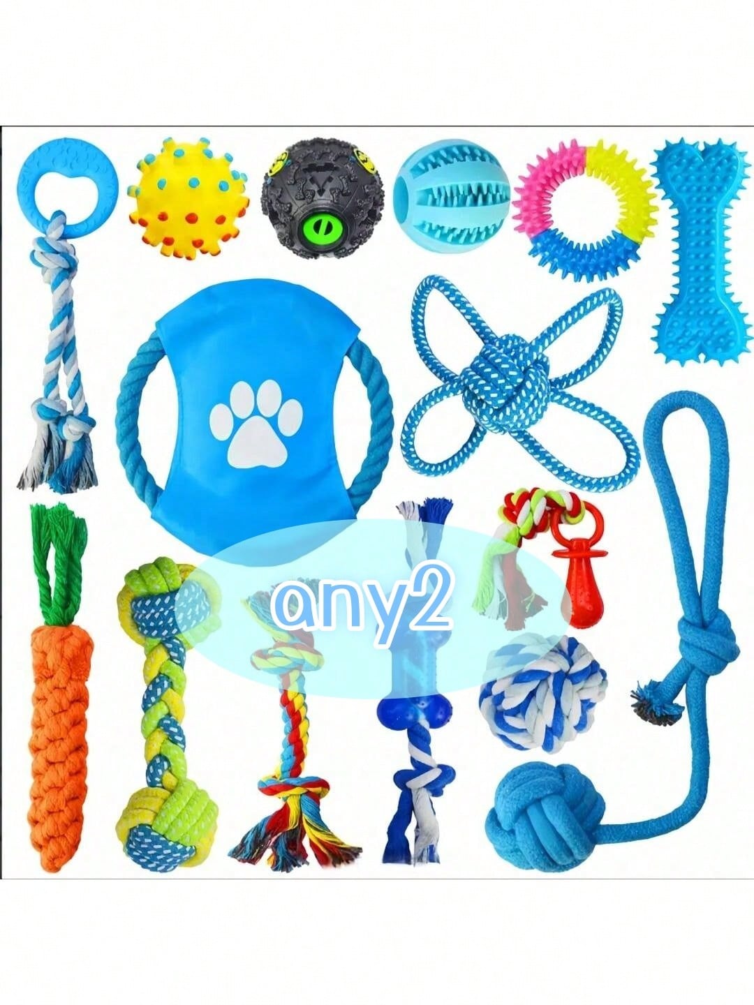 4pcs Pet Toy Set, Cute Durable Dog Toys, Dog , Ball, Rope Toys, Interactive Puzzle Toys, Dog Gifts (Random Style & Color)