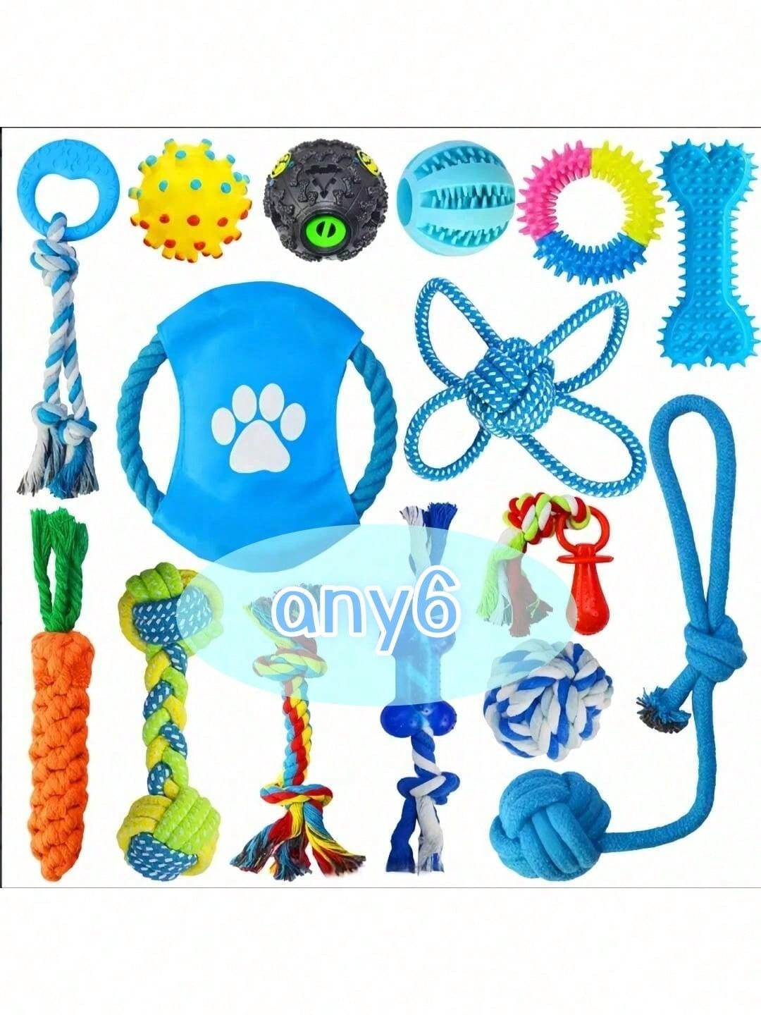 4pcs Pet Toy Set, Cute Durable Dog Toys, Dog , Ball, Rope Toys, Interactive Puzzle Toys, Dog Gifts (Random Style & Color)