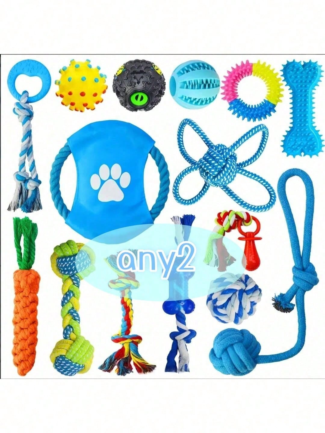 4pcs Pet Toy Set, Cute Durable Dog Toys, Dog , Ball, Rope Toys, Interactive Puzzle Toys, Dog Gifts (Random Style & Color)