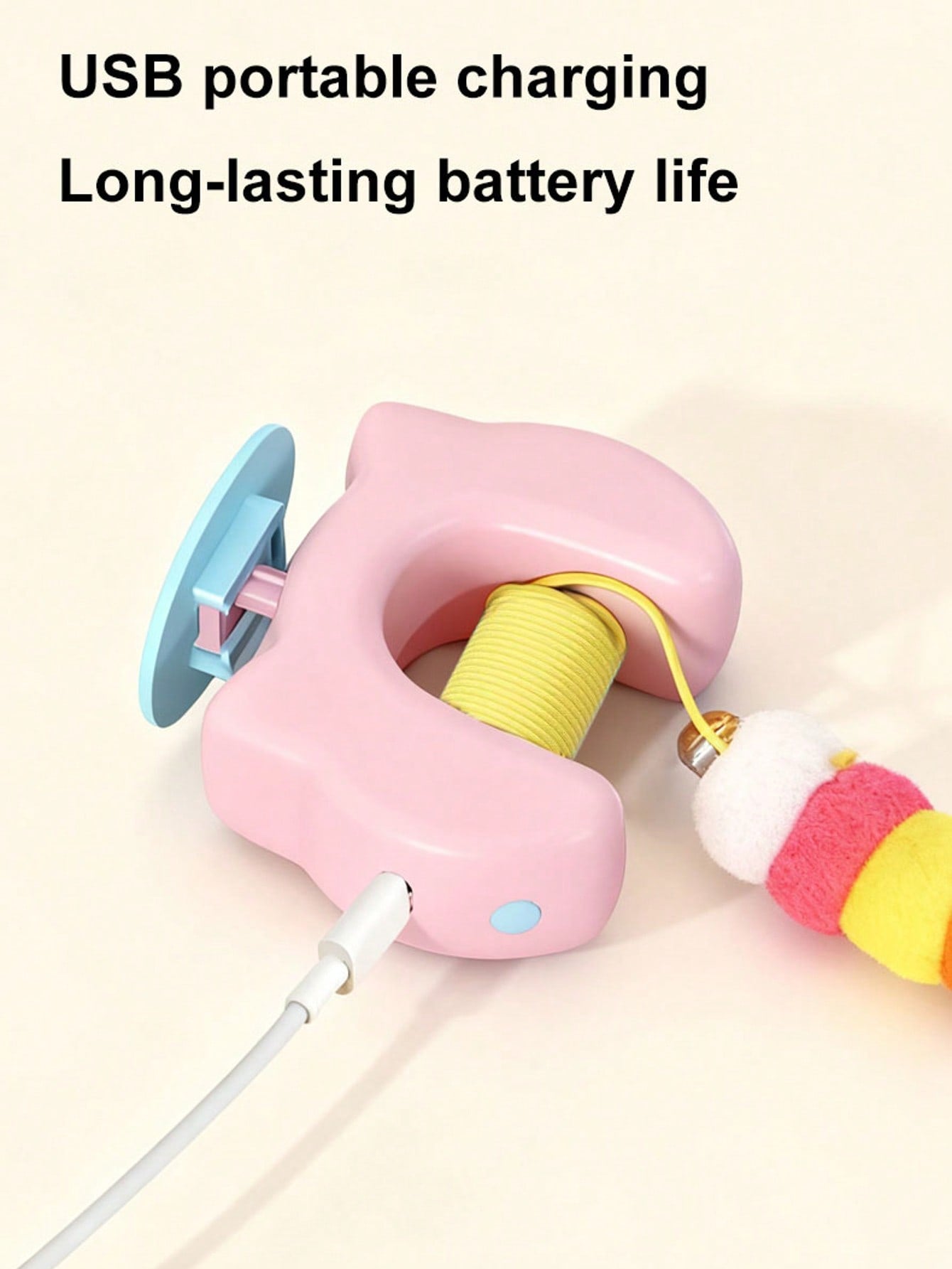 This Interactive Cat Toy Can Move The Ball Up And Down Automatically Without Manual Operation, Stimulating The Cat's Hunting Instinct. Made Of Durable Plastic, USB Rechargeable, And Easy To Install.