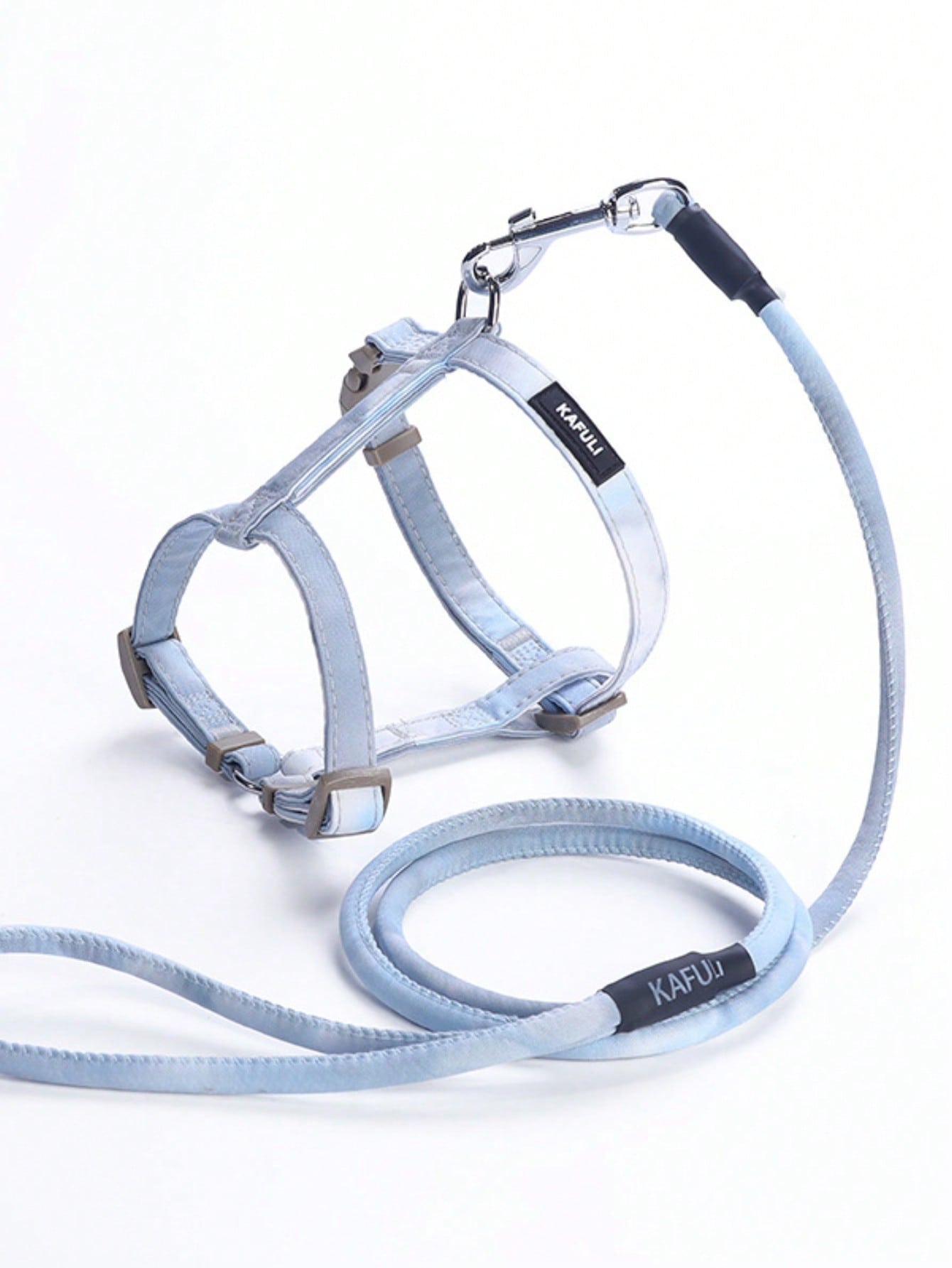 Adjustable multicolor gradient pet cat leash set with harness vest for cats and small dogs