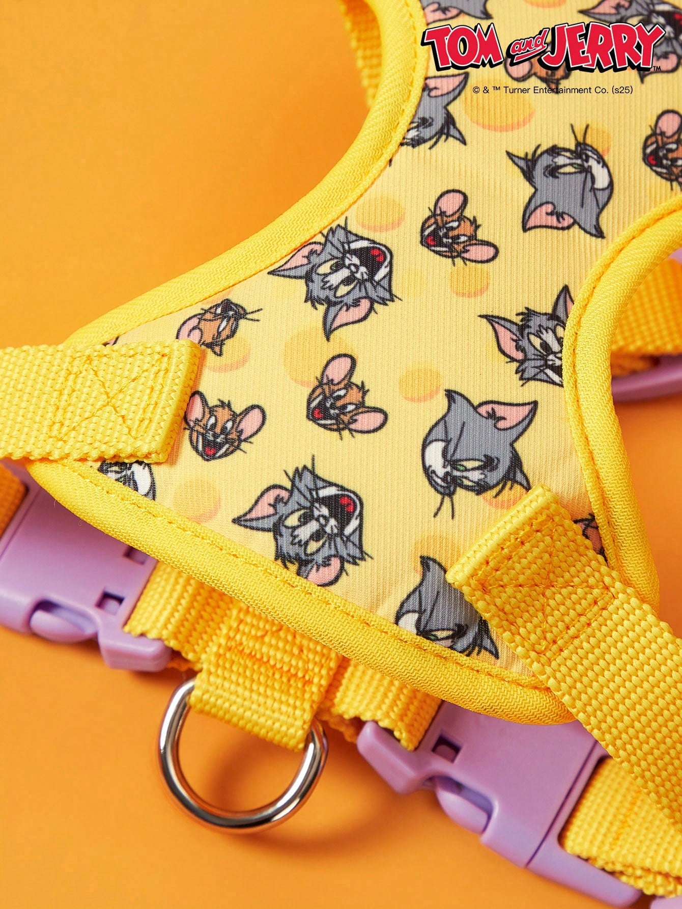 Powerpuff Girls cartoon dog harness with heart print, breathable polyester mesh, adjustable straps, and vibrant color block design for small dogs