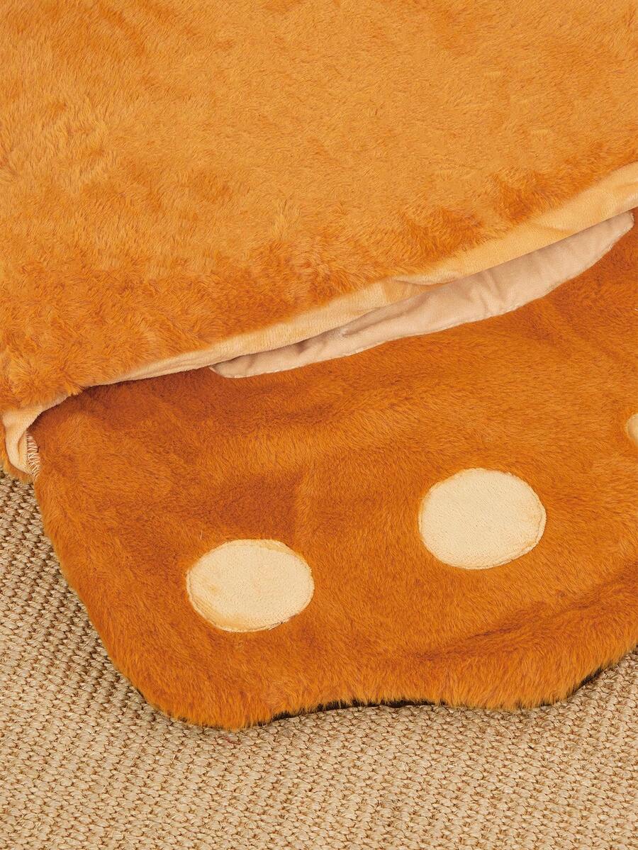 Brown bear paw shaped pet nest sleeping bag bed crafted from polyester for small animals.