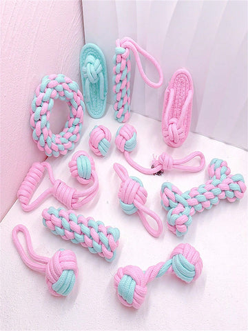 OBOVAY 7pcs/5pcs/1pc Random Cute Style Dog Squeaky Toys, Plush Stuffed Chew Toys With Squeaker, Suitable For Small And Medium Dogs, Puppies, Cats, Teething Play Set, Durable Soft Fabric, White Valentine's Day, Valentine's Day Gift Supplies (Random Style