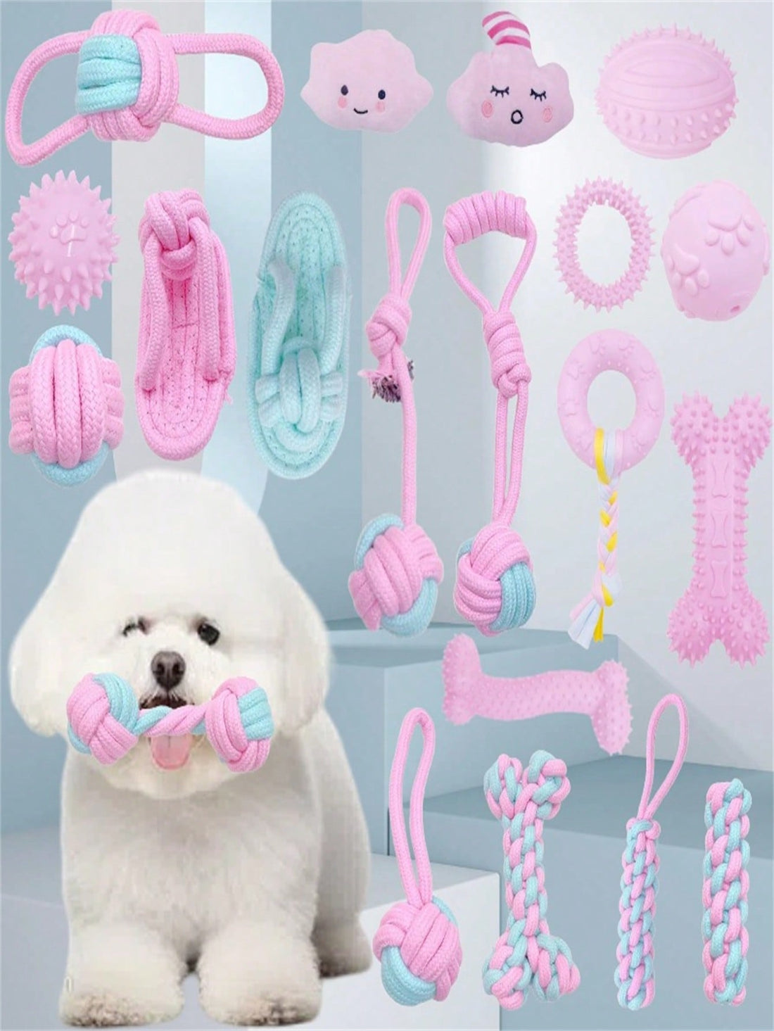 OBOVAY 7pcs/5pcs/1pc Random Cute Style Dog Squeaky Toys, Plush Stuffed Chew Toys With Squeaker, Suitable For Small And Medium Dogs, Puppies, Cats, Teething Play Set, Durable Soft Fabric, White Valentine's Day, Valentine's Day Gift Supplies (Random Style