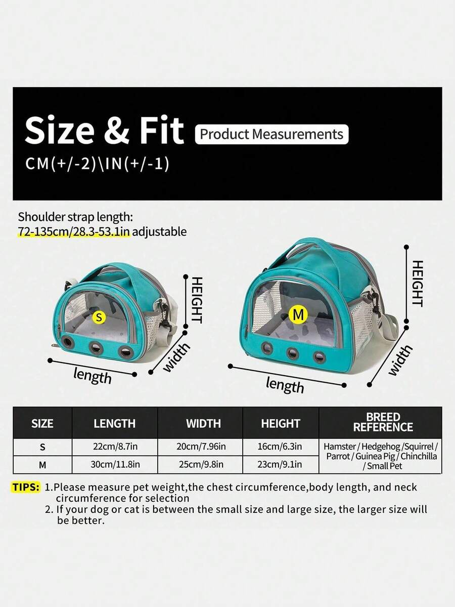 Multicolor portable pet carrier bag made of polyester oxford cloth for transporting small pets, cats, and dogs.