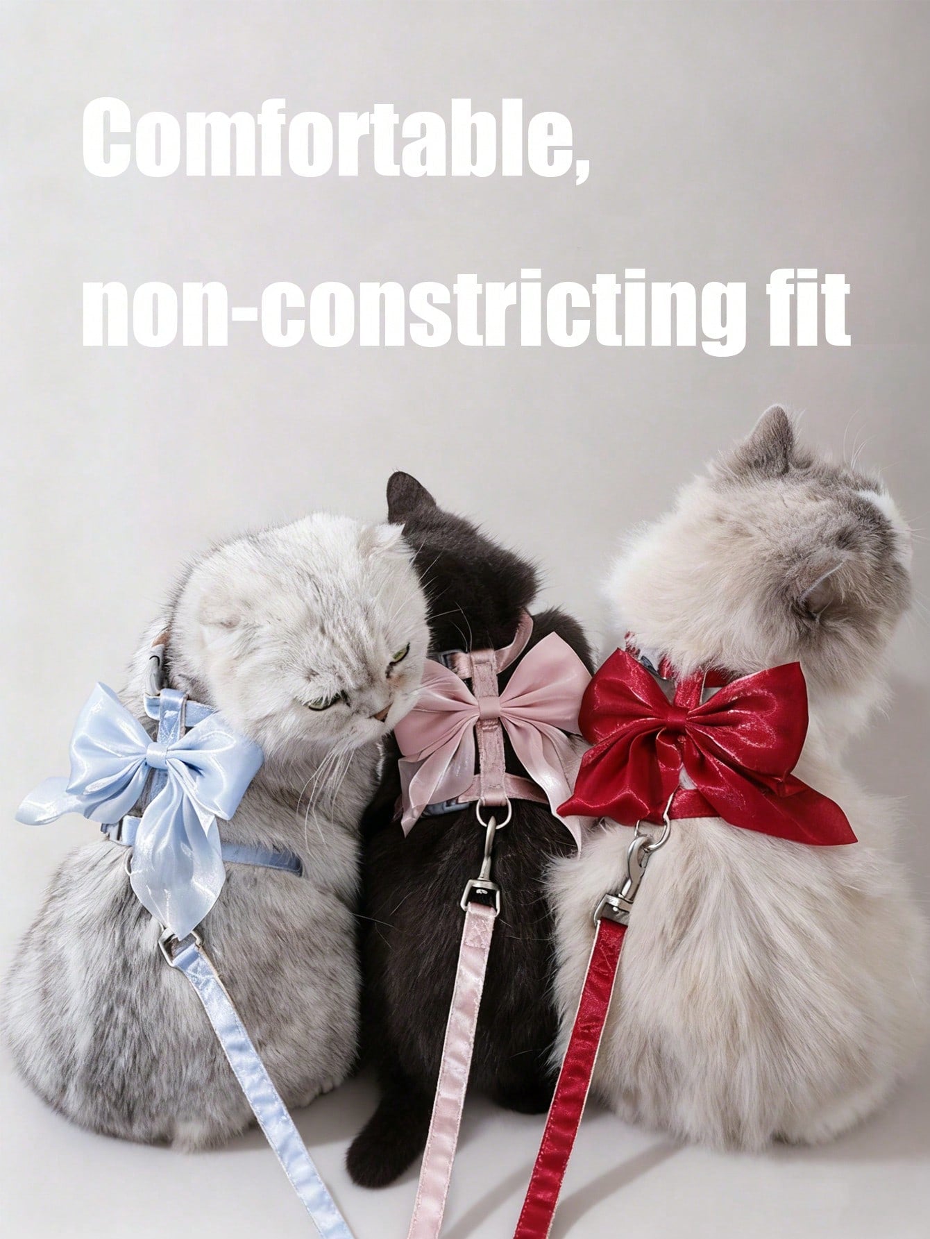 2-piece X-shape polyester pet leash and harness set with angel wing chest strap decor for cats and small to medium dogs
