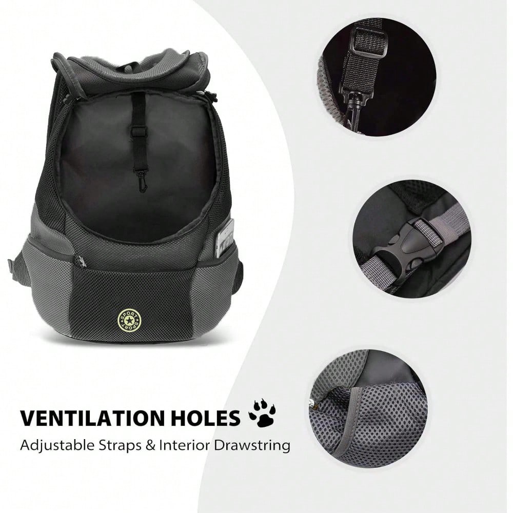 LocalBreathable Pet Dog Carrier Backpack With Adjustable Shoulder Straps, Side Storage Pockets, Front/Back Facing Design, And Safety Leash, Suitable For Small Dogs And Cats, Convenient For Travel, Hiking, Cycling And Outdoor Activities