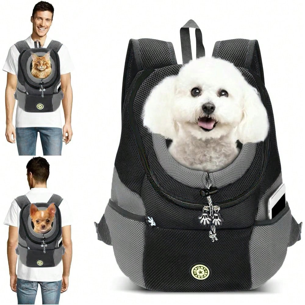 LocalBreathable Pet Dog Carrier Backpack With Adjustable Shoulder Straps, Side Storage Pockets, Front/Back Facing Design, And Safety Leash, Suitable For Small Dogs And Cats, Convenient For Travel, Hiking, Cycling And Outdoor Activities