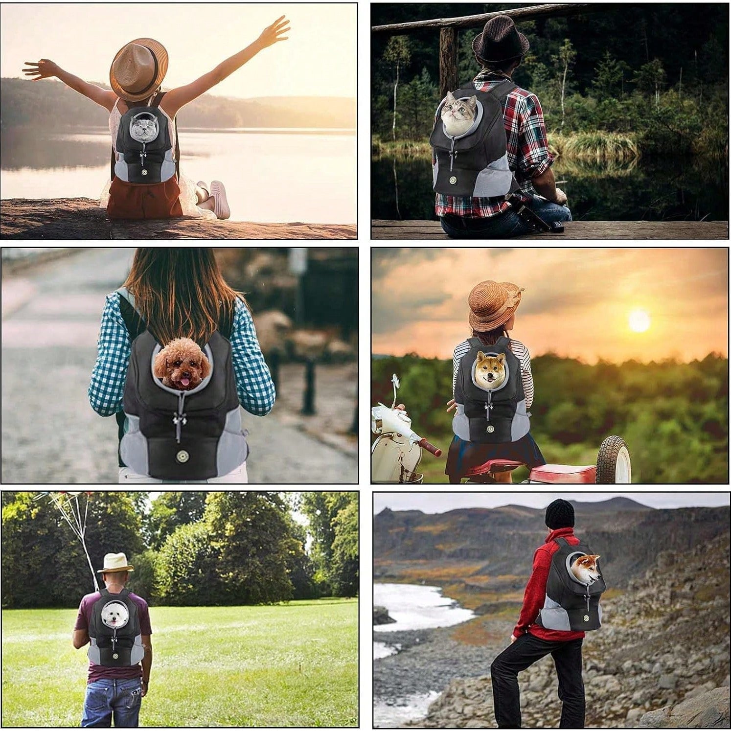 LocalBreathable Pet Dog Carrier Backpack With Adjustable Shoulder Straps, Side Storage Pockets, Front/Back Facing Design, And Safety Leash, Suitable For Small Dogs And Cats, Convenient For Travel, Hiking, Cycling And Outdoor Activities
