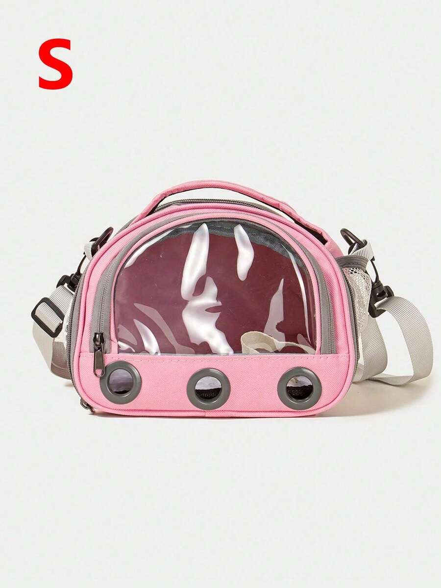 Multicolor portable pet carrier bag made of polyester oxford cloth for transporting small pets, cats, and dogs.