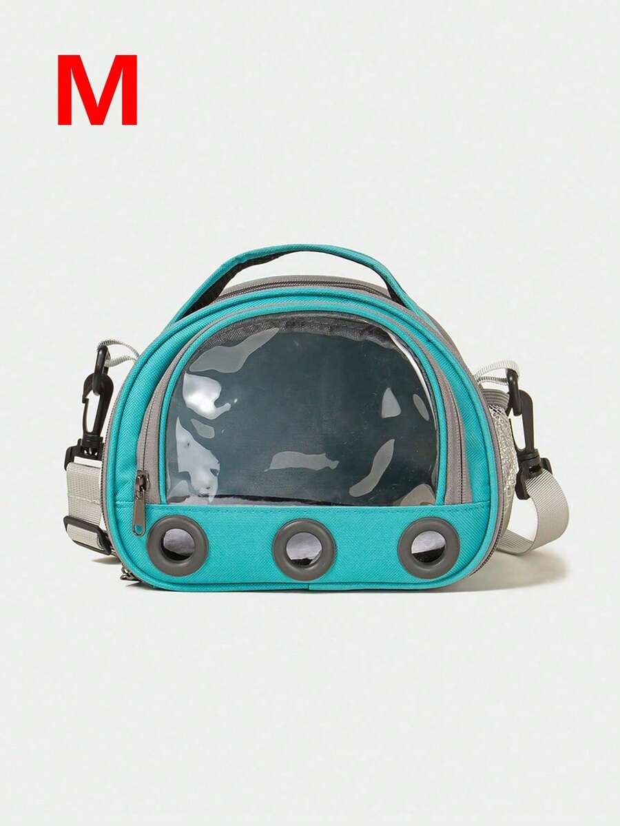 Multicolor portable pet carrier bag made of polyester oxford cloth for transporting small pets, cats, and dogs.