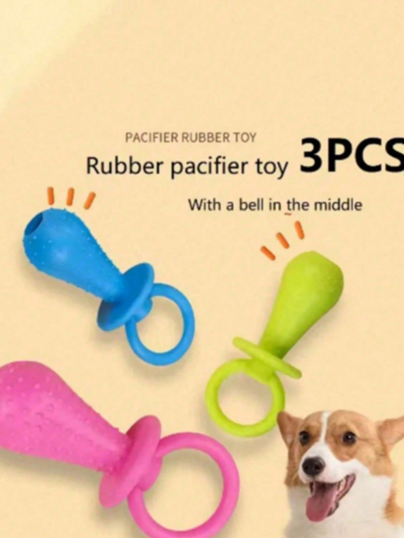 1/3pcs Pet Pacifier Dog Toy, Interactive Elastic Teething Toy, Pet Dog Cat Puppy Teeth Cleaning Toy