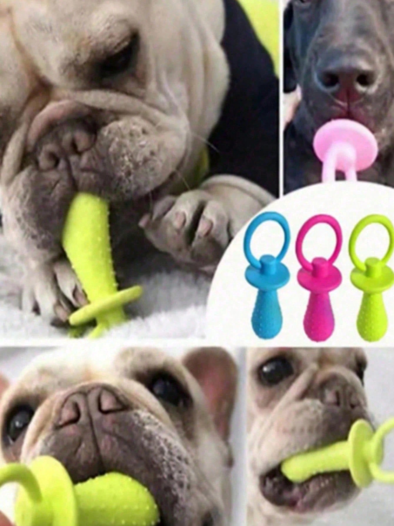 1/3pcs Pet Pacifier Dog Toy, Interactive Elastic Teething Toy, Pet Dog Cat Puppy Teeth Cleaning Toy