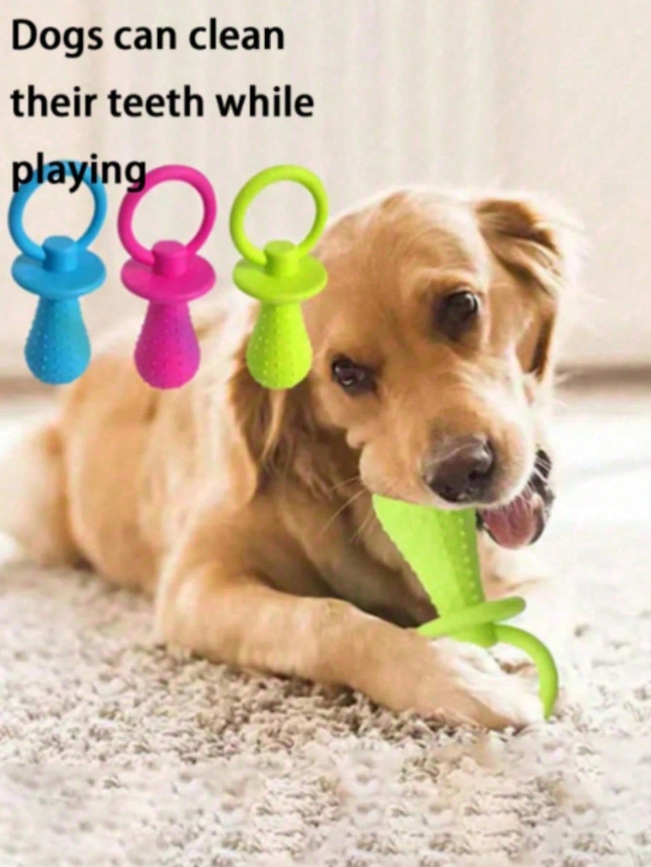 1/3pcs Pet Pacifier Dog Toy, Interactive Elastic Teething Toy, Pet Dog Cat Puppy Teeth Cleaning Toy