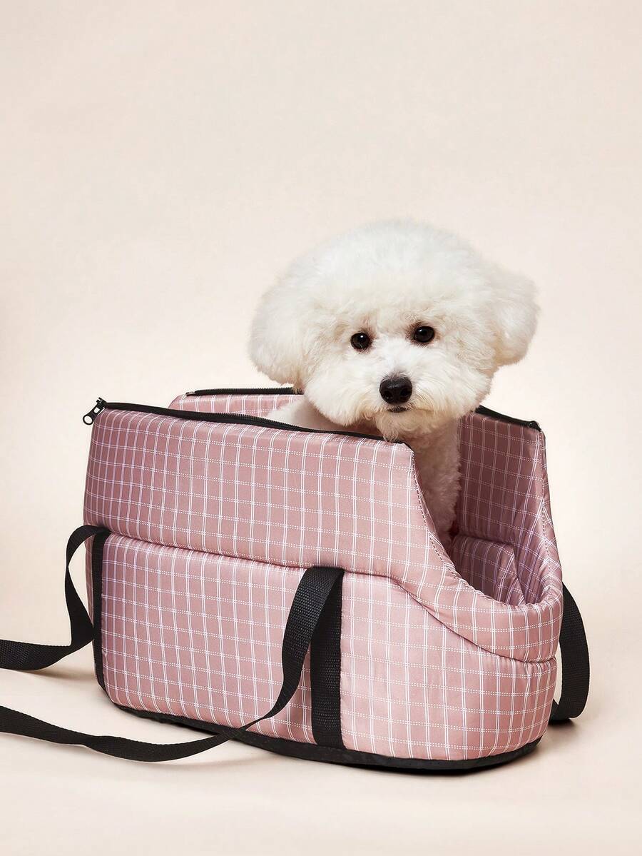 Multicolor foldable pet carrier bag featuring breathable polyester mesh, outdoor shoulder sling straps, and backpack carrier design for cats and dogs.