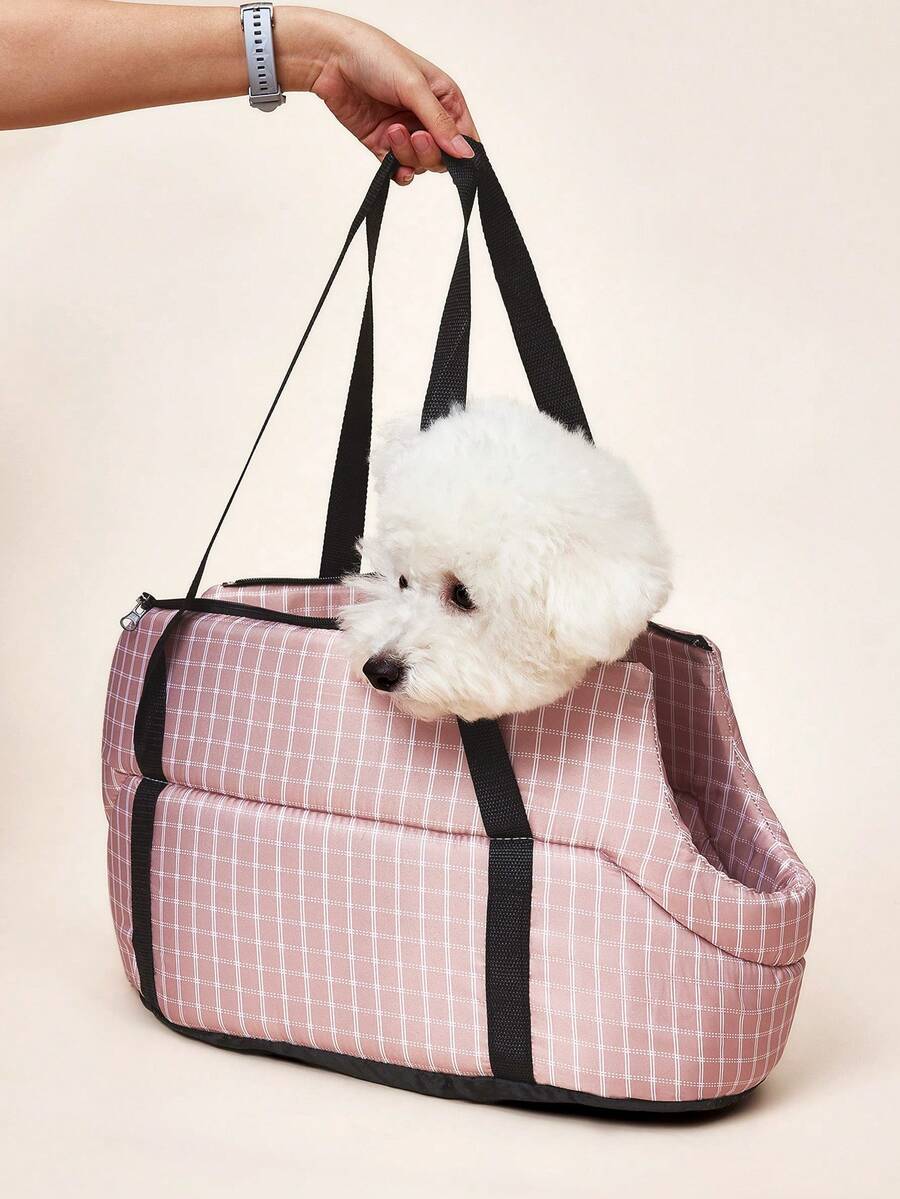 Multicolor foldable pet carrier bag featuring breathable polyester mesh, outdoor shoulder sling straps, and backpack carrier design for cats and dogs.