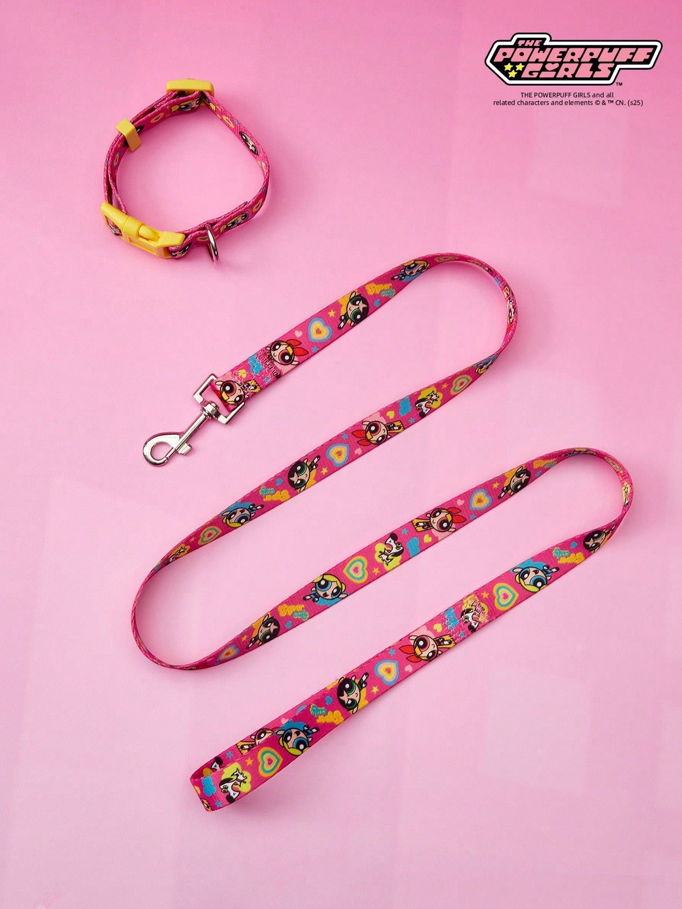 Multicolor strawberry plaid printed polyester pet harness and leash set for cats and dogs