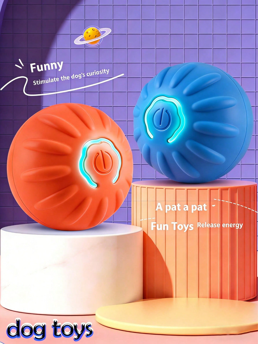 1pc Smart Dog Toy Ball, Electronic Interactive Pet Toy, Moving Ball, USB Auto Moving Bouncing, Puppy Birthday Gift. The Product Is Relatively Small, Available In 2 Colors, Not Recommended For Large Dogs, Can Be Used As Dog Toy, Cat Toy Or Outdoor Sports