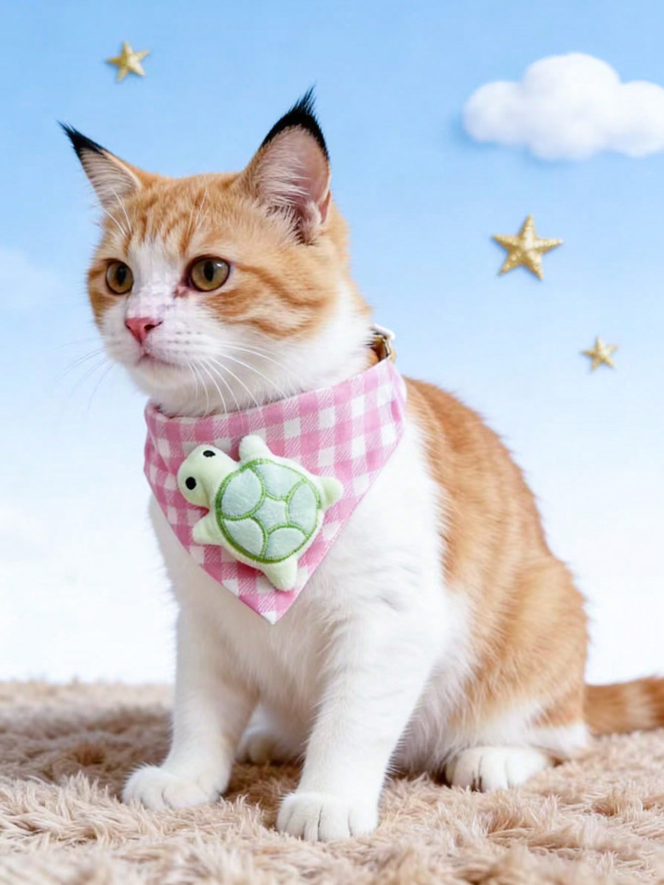 Multicolor polyester triangular pet bandana collar with cartoon design for cats and dogs, used as a cute drooling towel and pet accessory.