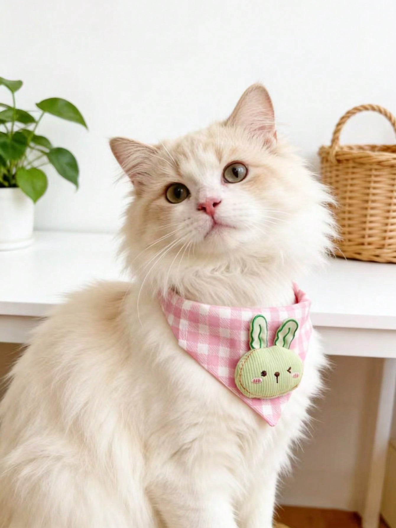 Multicolor polyester triangular pet bandana collar with cartoon design for cats and dogs, used as a cute drooling towel and pet accessory.