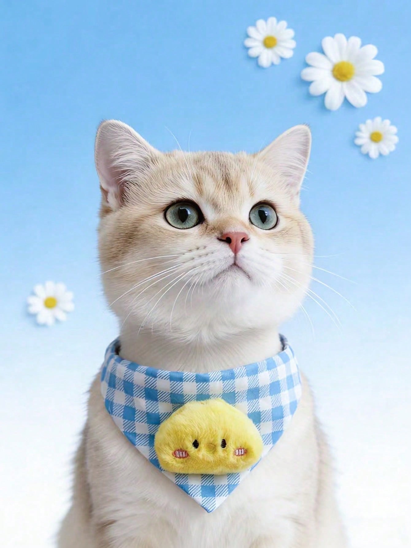 Multicolor polyester triangular pet bandana collar with cartoon design for cats and dogs, used as a cute drooling towel and pet accessory.