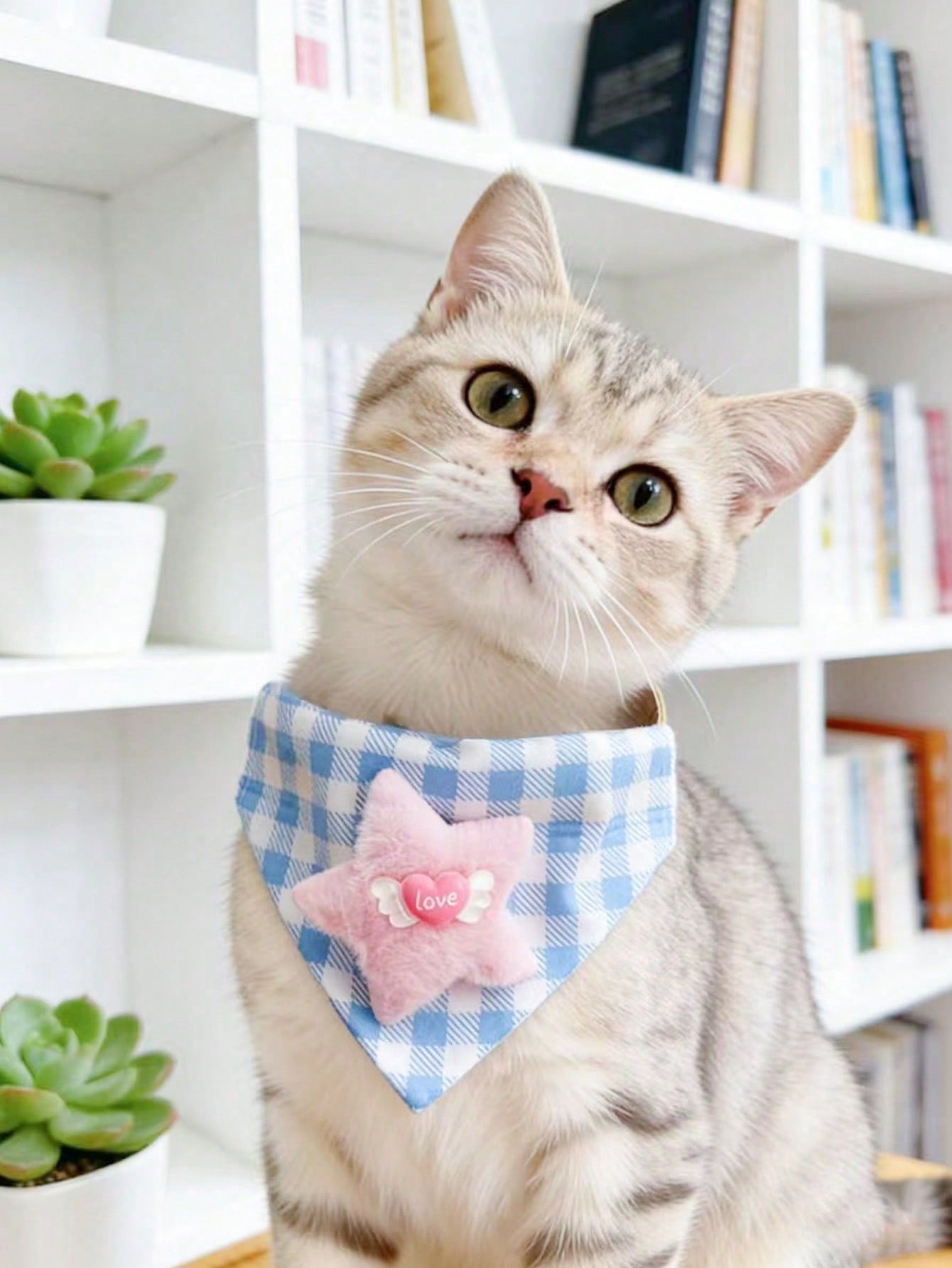 Multicolor polyester triangular pet bandana collar with cartoon design for cats and dogs, used as a cute drooling towel and pet accessory.