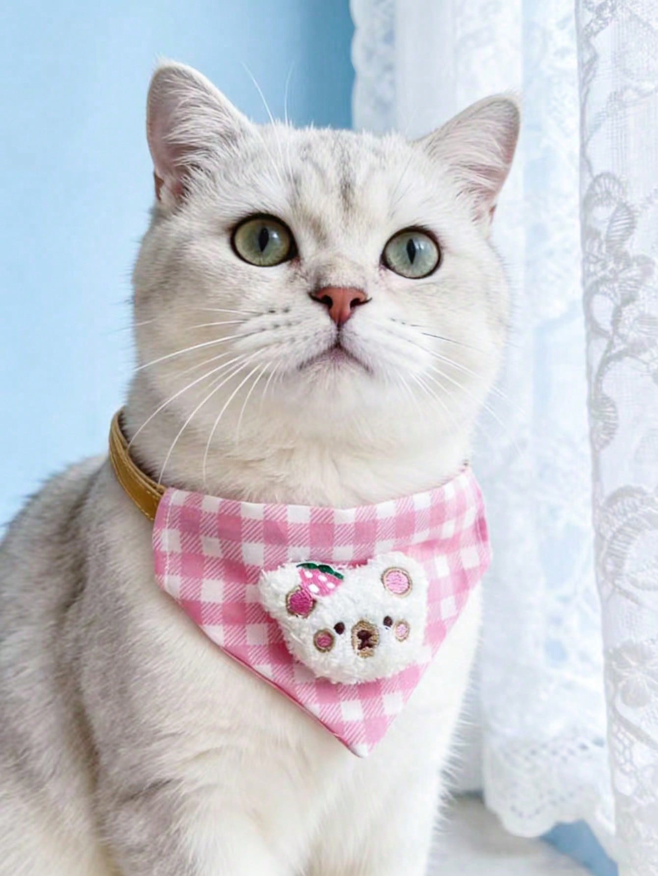 Multicolor polyester triangular pet bandana collar with cartoon design for cats and dogs, used as a cute drooling towel and pet accessory.