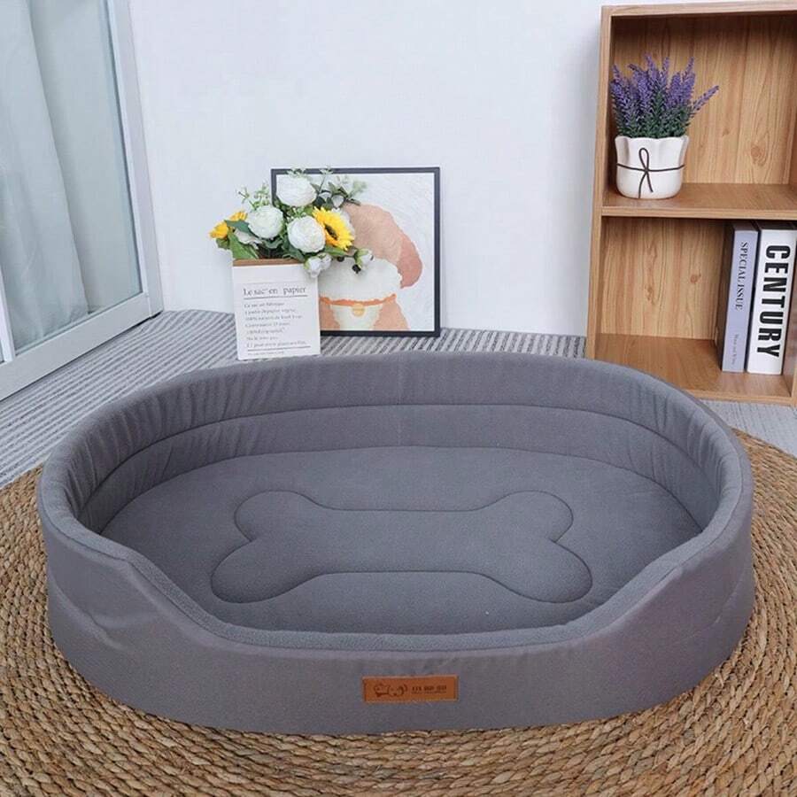 Semi-enclosed washable polyester pet bed suitable for cats and dogs