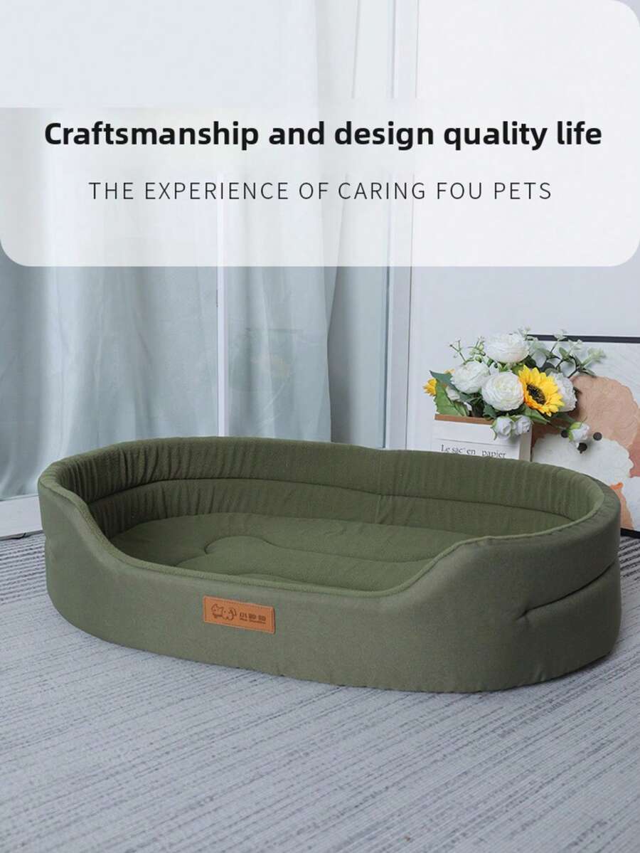 Semi-enclosed washable polyester pet bed suitable for cats and dogs