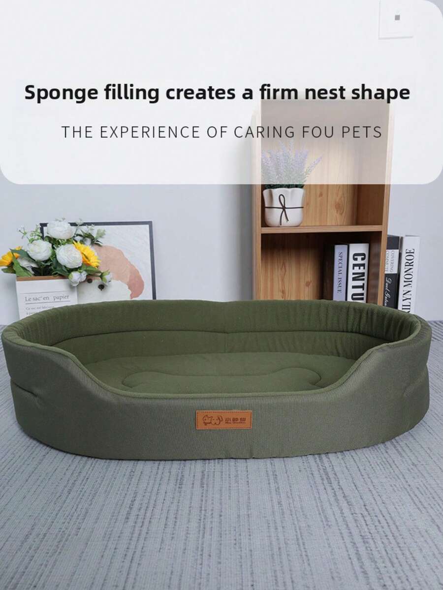 Semi-enclosed washable polyester pet bed suitable for cats and dogs