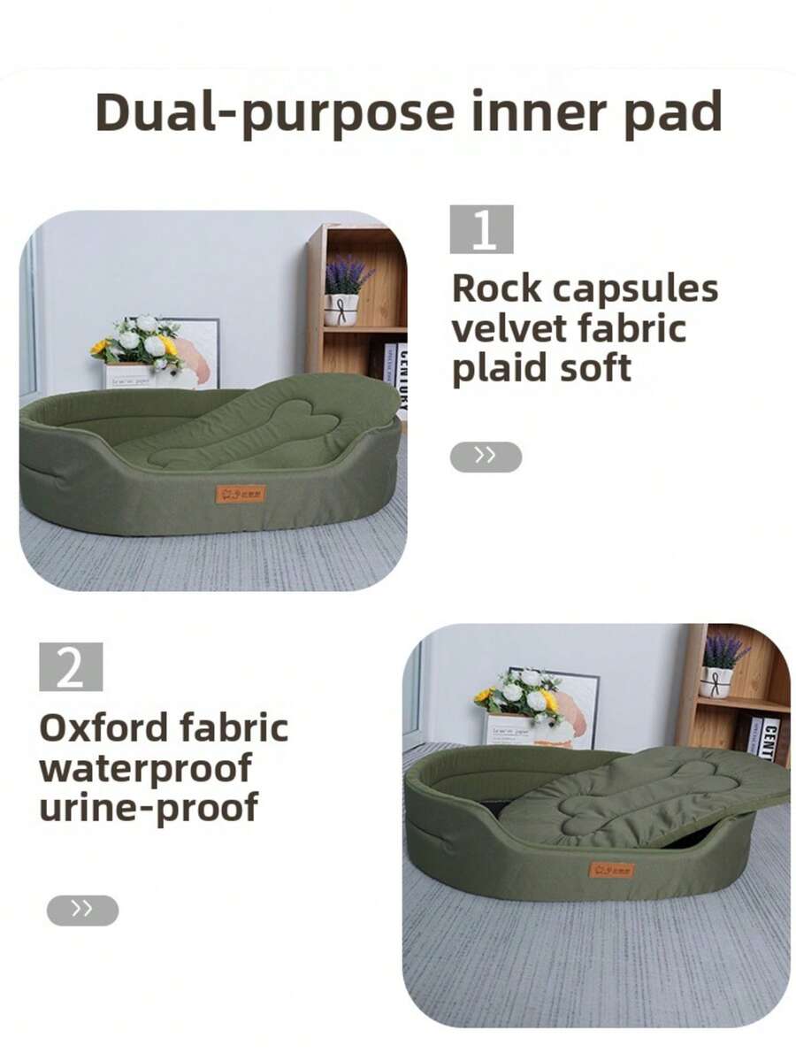 Semi-enclosed washable polyester pet bed suitable for cats and dogs