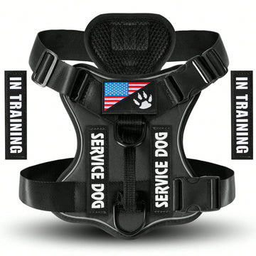 1pc Shock-Absorbing Reflective Pet Harness, Valentine's Day Pet Gift, Night Vision Function, Dog Vest Style, Suitable For Small/Medium/Large Dogs, New Shock-Absorbing Night Vision Reflective Pet Tactical Harness, Christmas Gift For Dogs