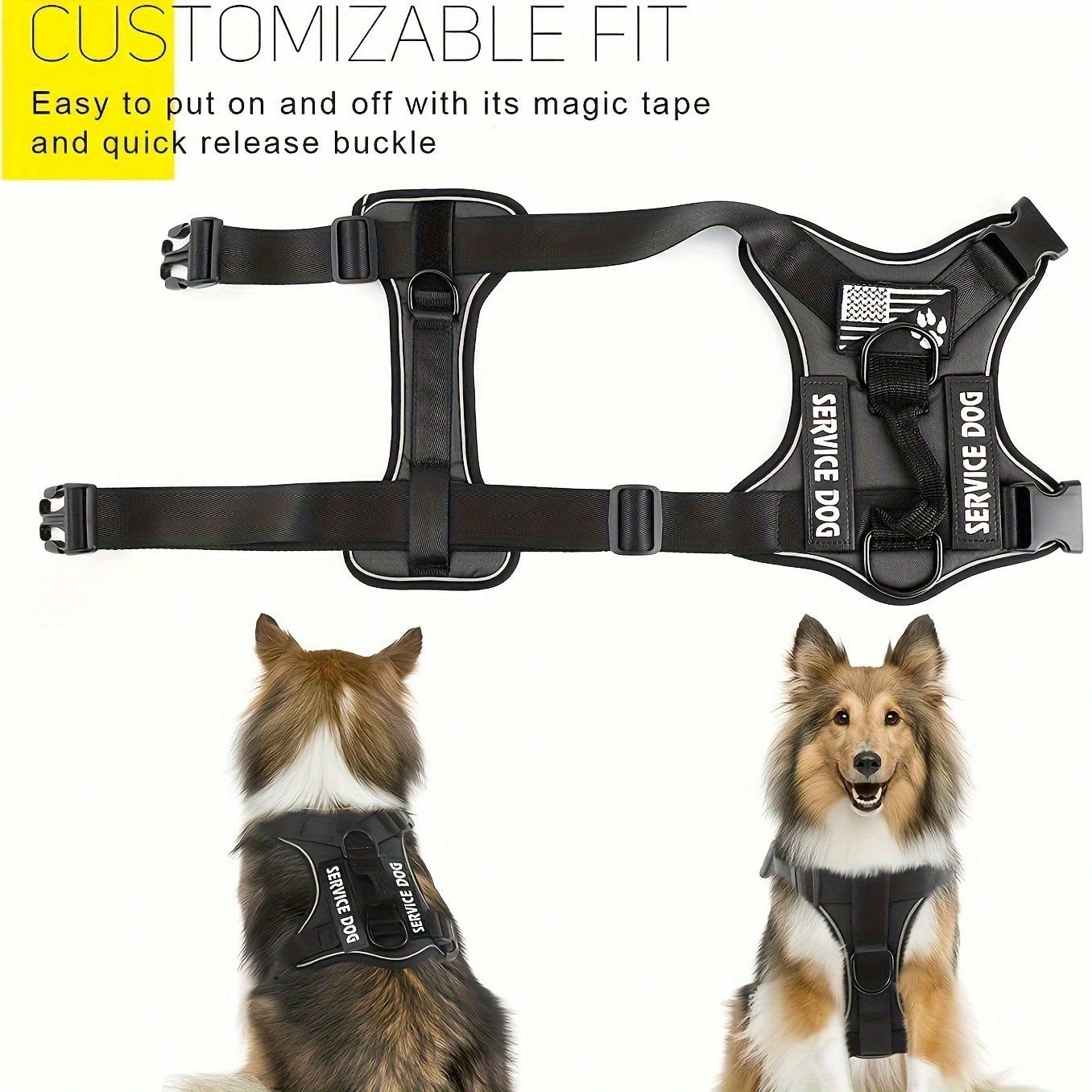 1pc Shock-Absorbing Reflective Pet Harness, Valentine's Day Pet Gift, Night Vision Function, Dog Vest Style, Suitable For Small/Medium/Large Dogs, New Shock-Absorbing Night Vision Reflective Pet Tactical Harness, Christmas Gift For Dogs