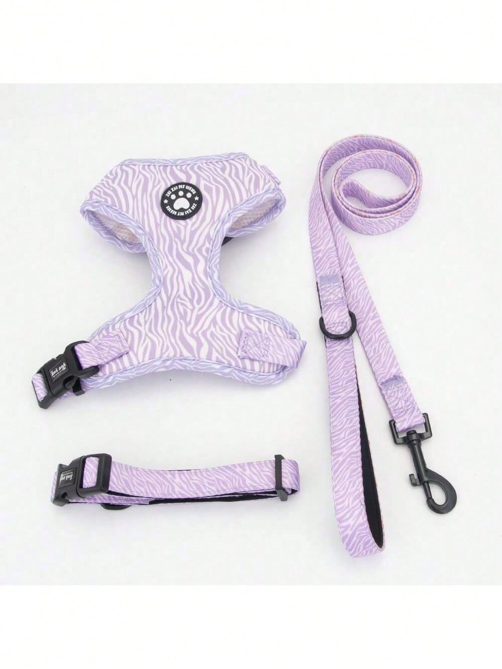 New High-Quality Patterned Dog Harness Set With Adjustable Dog Leash For Outdoor Walking