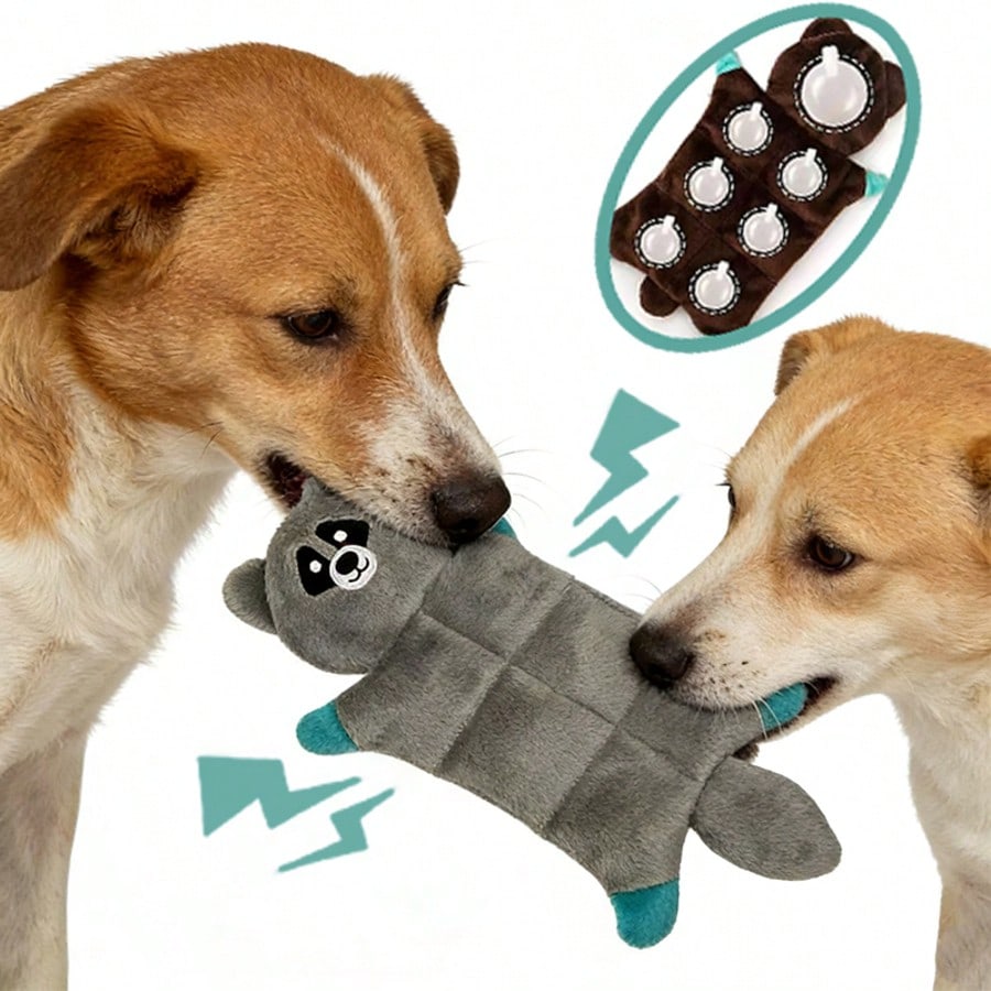 Cute Sound-Making Plush Pet Doll - Brown Bear, Squirrel, Fox, Koala, Raccoon, Rabbit, With BIBI Sound Chip, Chew-Resistant, Suitable For Medium And Large Dogs And Cats, And Materials