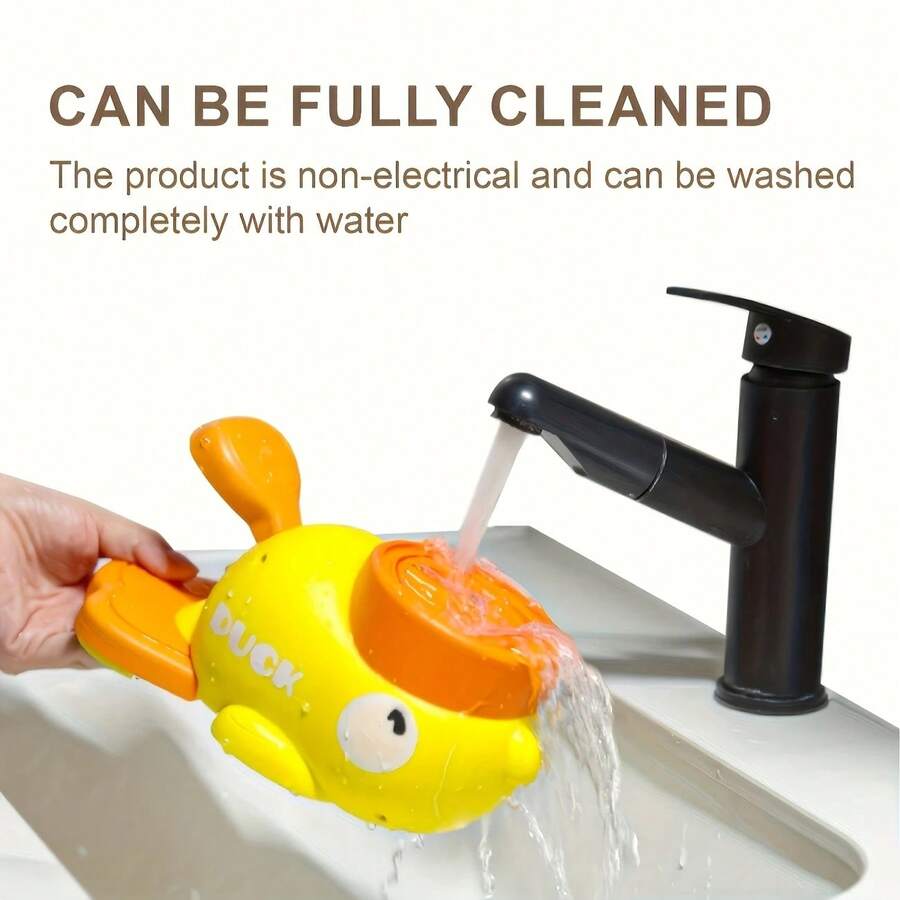 Yellow duck-shaped 2-in-1 interactive dog slow feeder bowl and food puzzle treat dispenser toy