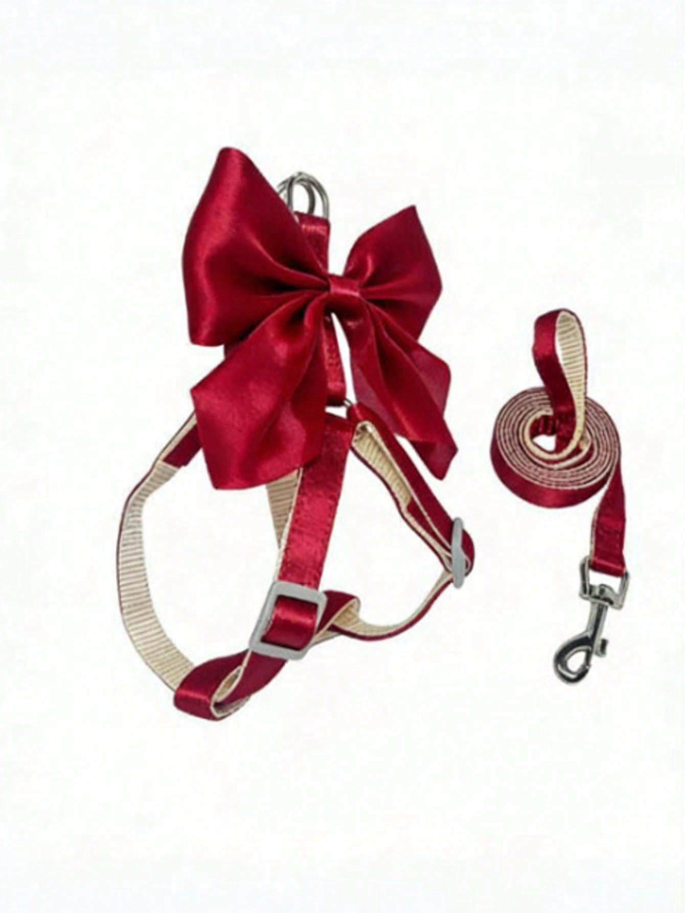 Multicolor polyester cat harness and leash set with bow-knot chest strap, escape-proof design, and soft comfortable fit for small and medium cats outdoors