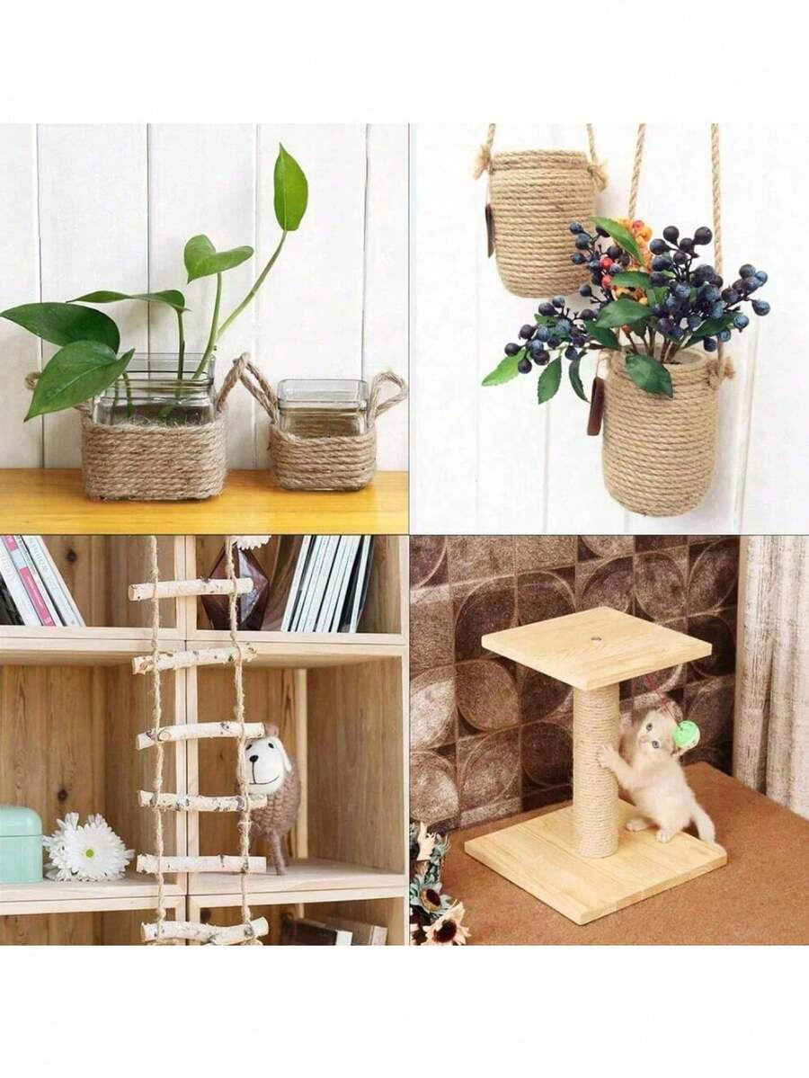 Multicolor 393-inch polyamide cat scratching post rope for DIY pet toys and cat furniture repair.