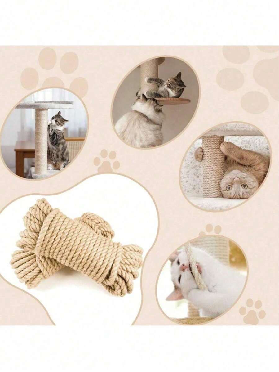 Multicolor 393-inch polyamide cat scratching post rope for DIY pet toys and cat furniture repair.