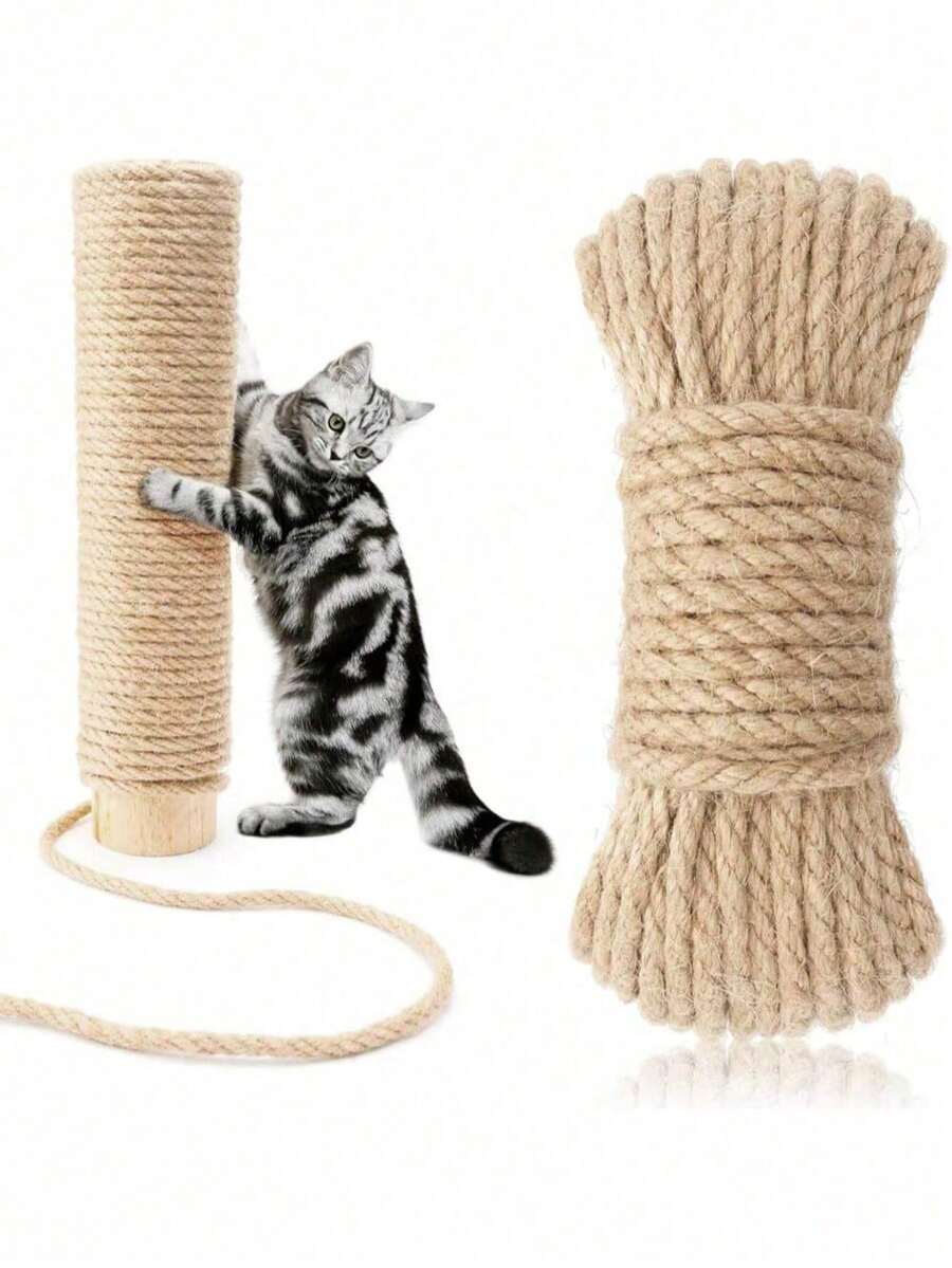 Multicolor 393-inch polyamide cat scratching post rope for DIY pet toys and cat furniture repair.
