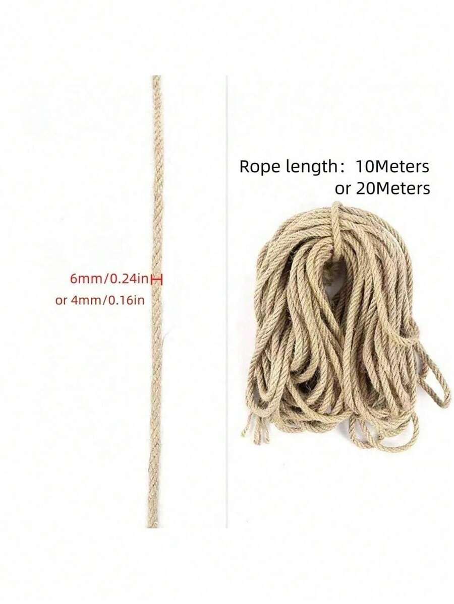 Multicolor 393-inch polyamide cat scratching post rope for DIY pet toys and cat furniture repair.